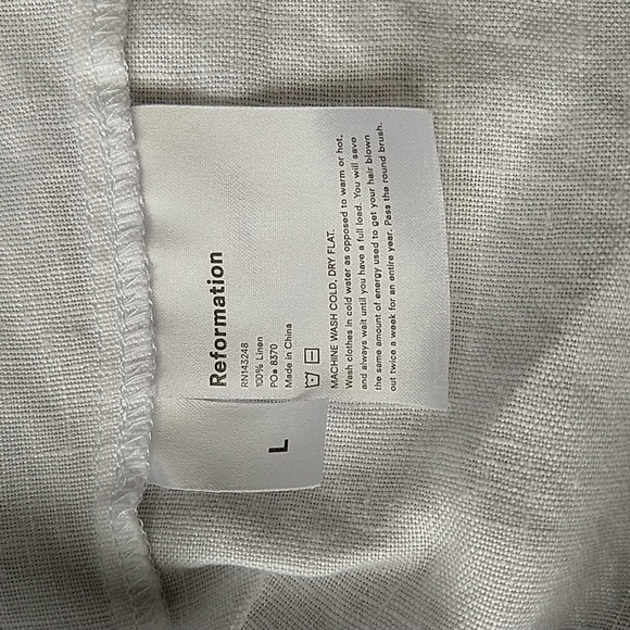 Reformation 100% Linen Tied White Tank Top Loose Flowy Natural Large - Picture 4 of 5